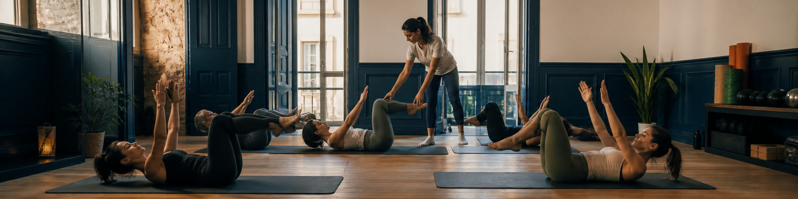 Imagem ilustrativa de uma aula de Pilates Clínico